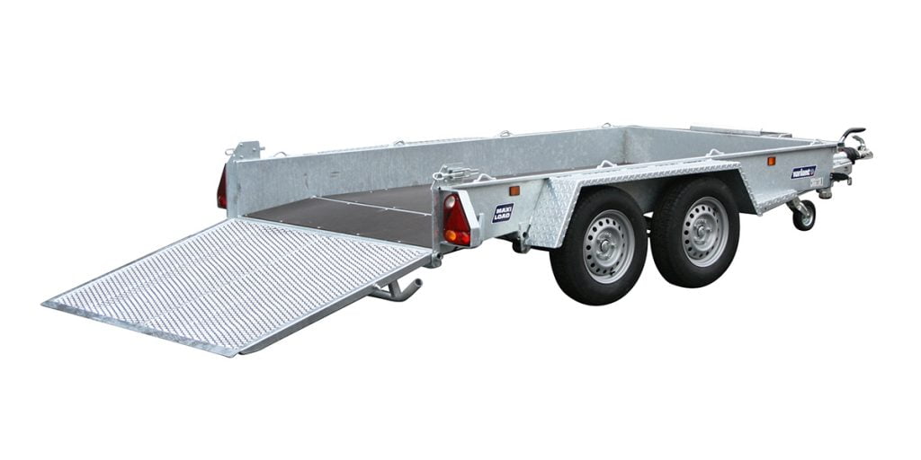 Beavertail machine trailer -3500kg ATM, 2907kg load, low ramp.