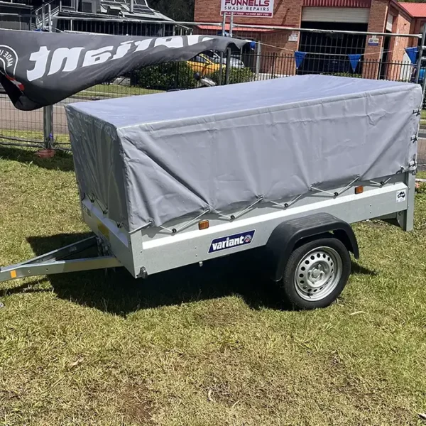 Lightly Used 205 S1 Small Box Trailer with 500mm Plate Side Kit and Tarp